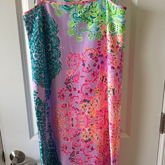 Lilly Pulitzer Bellalyn Slip Midi Dress pink and green - Picture 3 of 5